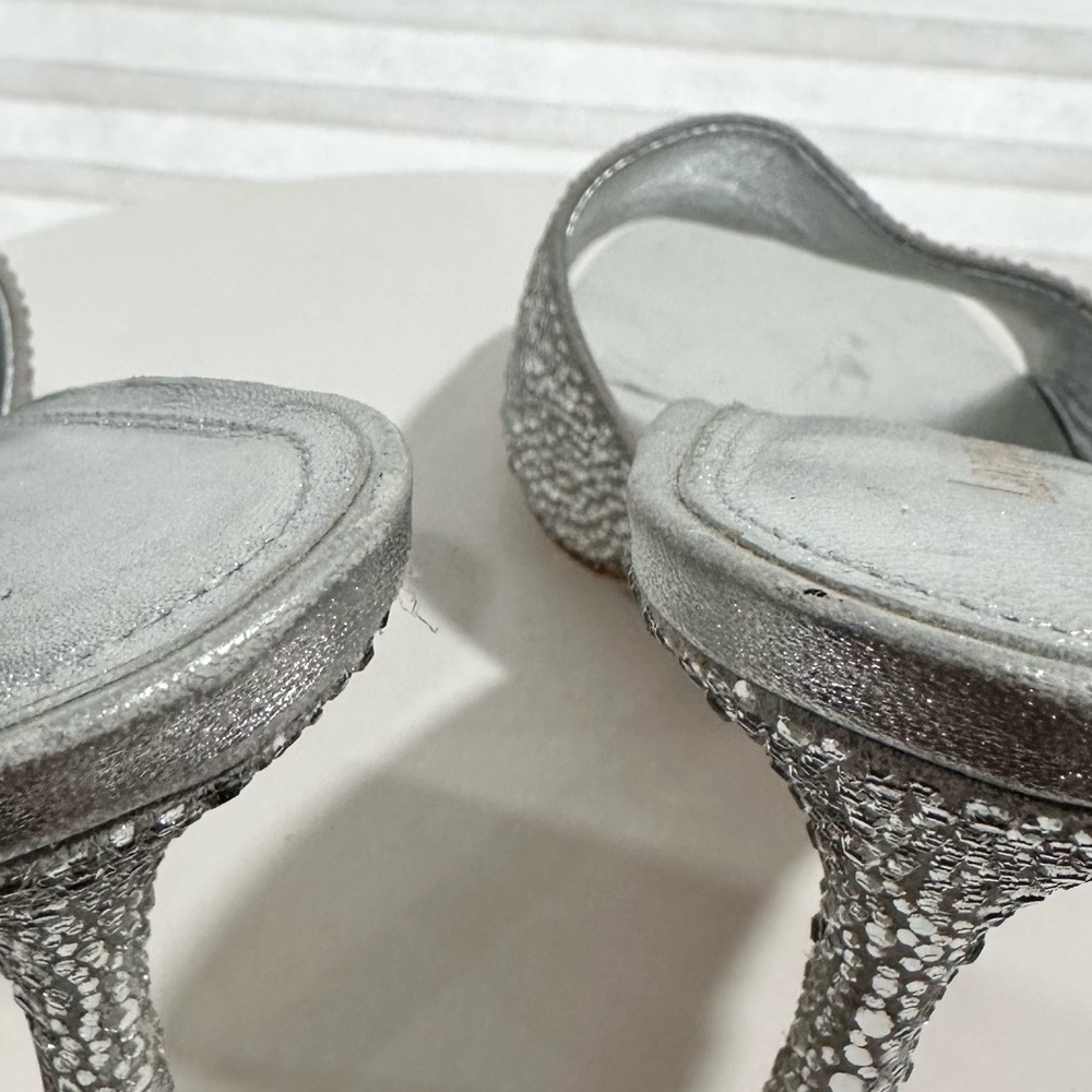 🌹LARROUDE🌹 Colette Crystal Mule In Gray Suede Size: 6.5 - Picture 10 of 13
